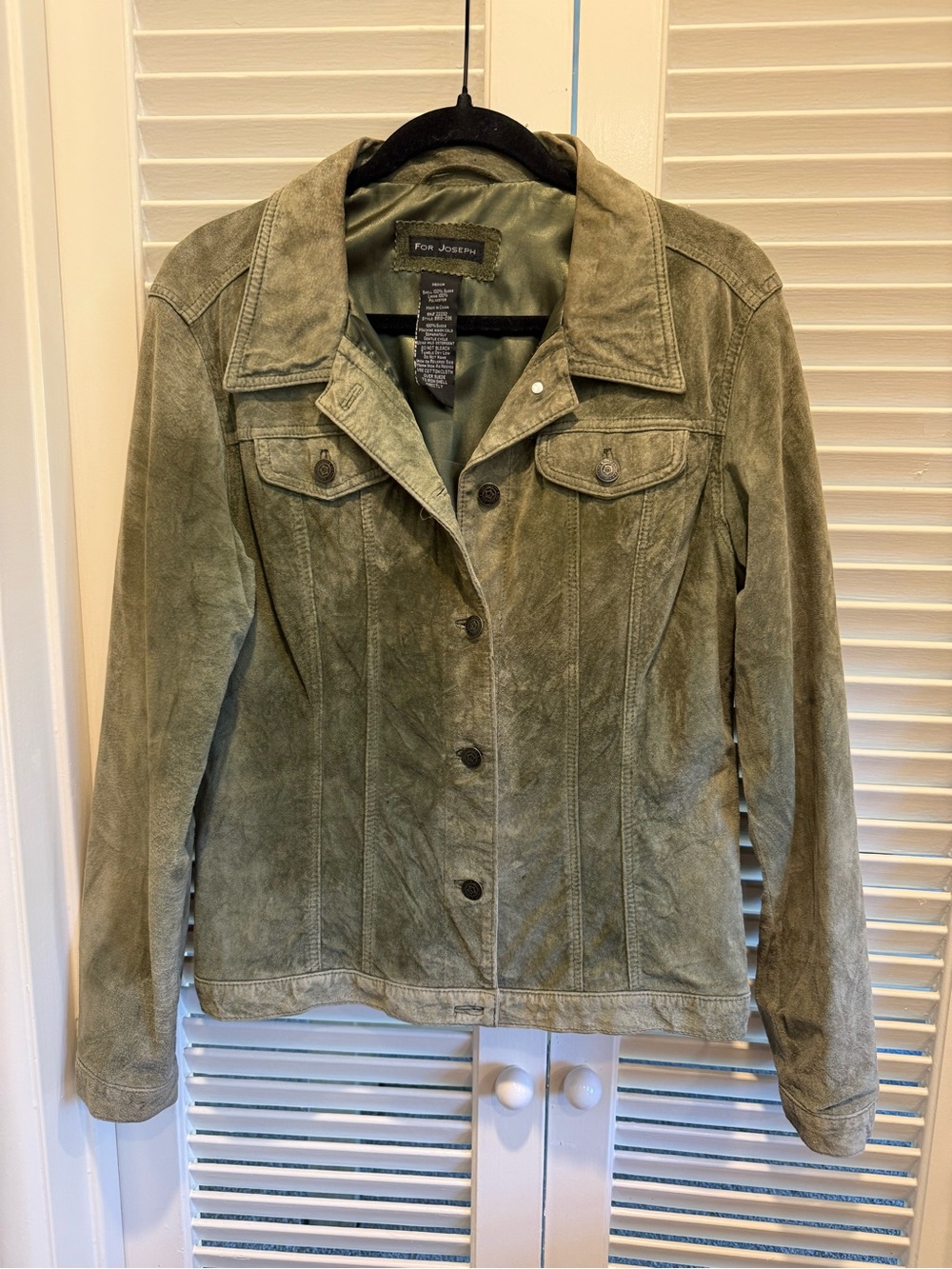 For Joseph Vintage olive green suede jacket size M
